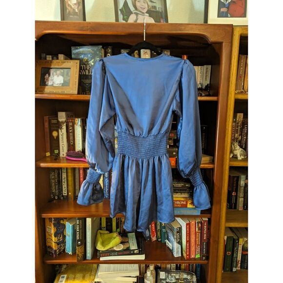 We wore what smocked sleeve satin romper sz small new with tags - Picture 3 of 8
